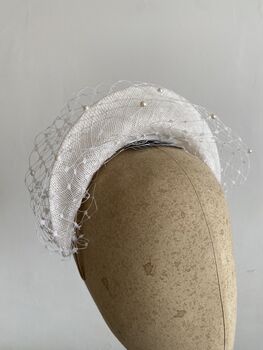 White Crown Band With Pearl Veiling 'Dorothy', 6 of 12