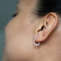 Sterling Silver Pink Tourmaline Hoop Earrings, thumbnail 4 of 8