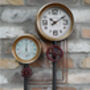 Industrial Pipe Wall Clock – Gold And Red Metal, thumbnail 2 of 6