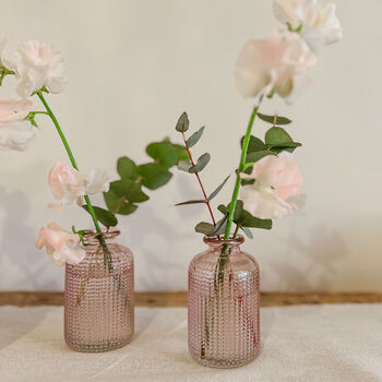 Pink Glass Bottle Vases Set Of Three, 4 of 7