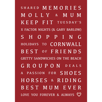 Personalised Shared Moments Mother's Day Print, 2 of 4