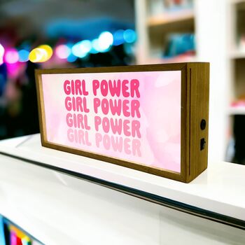 Wooden Light Box Girl's Room Girl Power, 2 of 4