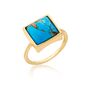 Statement Copper Turquoise Square Ring, thumbnail 3 of 6