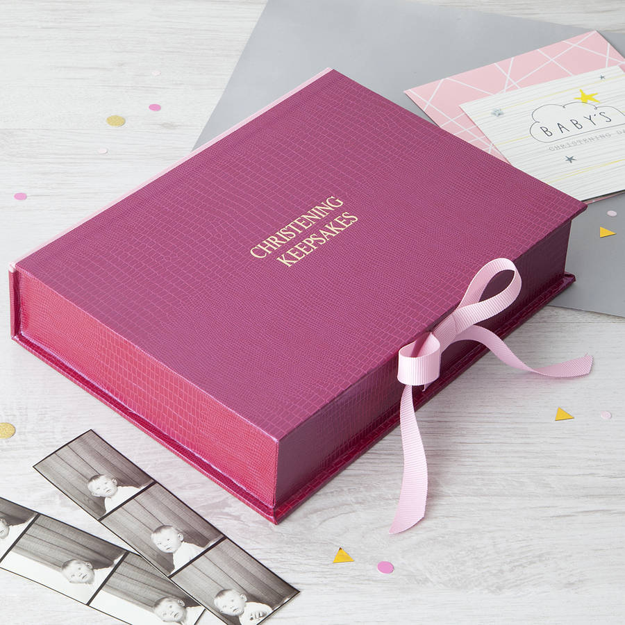 personalised christening keepsake box by harris & jones