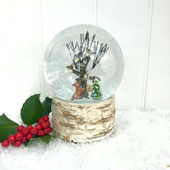 Musical Christmas Snow Globe With Woodland Animals, 2 of 3