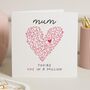 Mum In A Million Mother’s Day Card Hearts, thumbnail 1 of 7