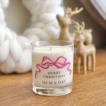Christmas Ribbon Personalised Candle Gift, 3 of 3