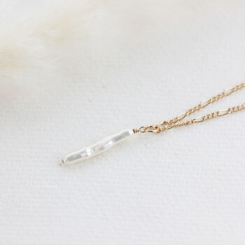 Gold Filled Ivory Stick Pearl Necklace, 4 of 8