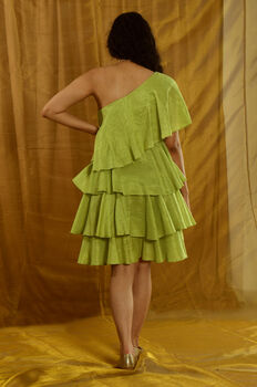 Avanti Tissue Chanderi One Shoulder Dress, 5 of 9