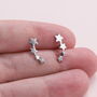 Sterling Silver Four Stars Ear Studs, thumbnail 5 of 5