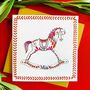 Personalised Rocking Horse Handmade Christmas Card, thumbnail 1 of 5