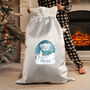 Personalised Grey Tiny Tatty Teddy Christmas Luxury Pom Pom Sack, thumbnail 2 of 4