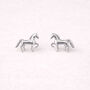 Horse Stud Earrings, In Silver And Gold Plated Or 925 Sterling Silver, thumbnail 4 of 7