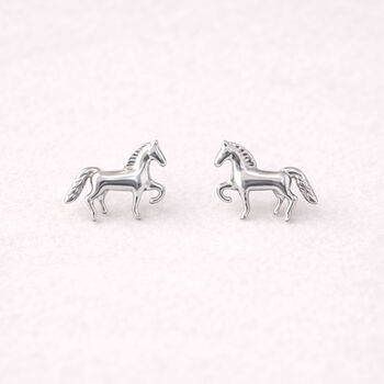 Horse Stud Earrings, In Silver And Gold Plated Or 925 Sterling Silver, 4 of 7