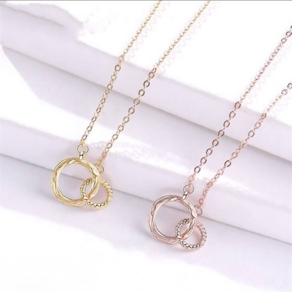 Mother And Daughter Gold Infinity Circles Necklace By My Posh Shop 