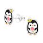 Cute Penguin Sterling Silver Earrings, thumbnail 2 of 4