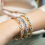18ct Rose Gold Plated Evil Eye Brass Gold Zircon Bangle Bracelet, thumbnail 1 of 7