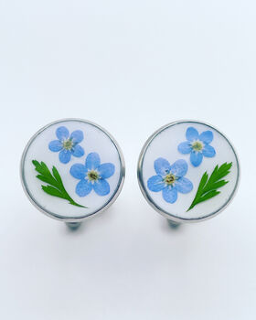 Cufflinks Real Forget Me Not Hand Made 16mm, 2 of 10
