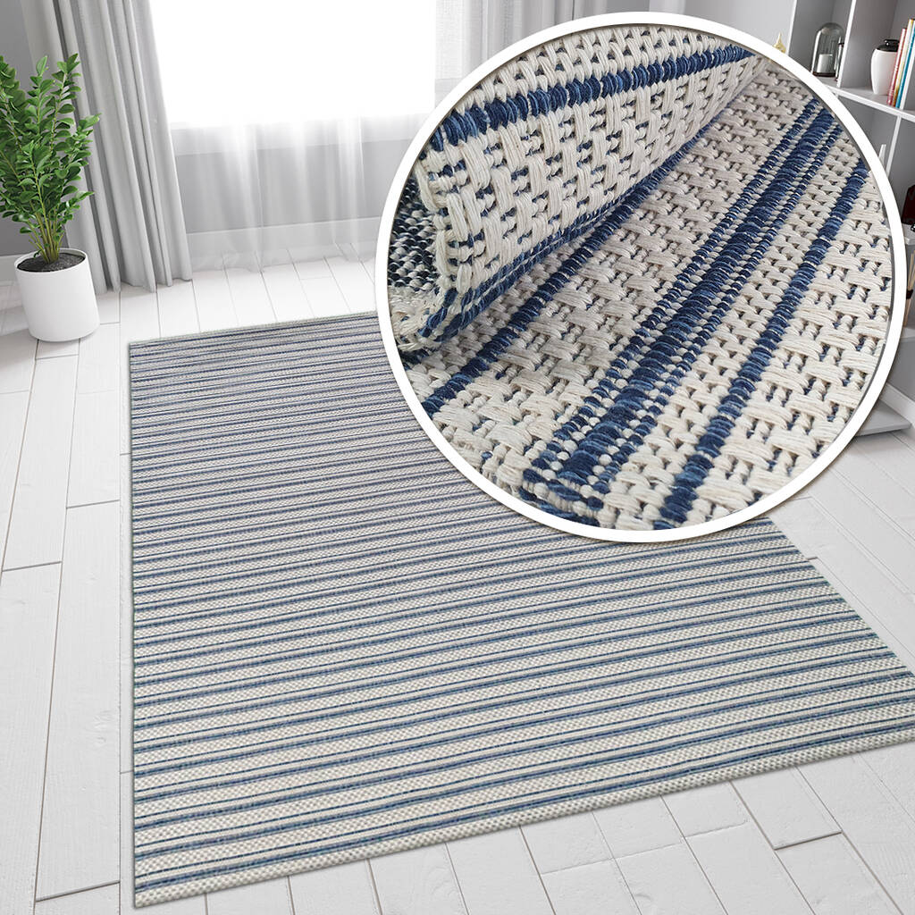 Coastal Stripe Doormat The Muse 60x90cm By RugsSkyStore