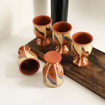 Set Of Five Colourful Ceramic Wine Goblets, 5 of 10