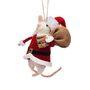 Father Christmas Mouse Felt Hanging Decoration, thumbnail 3 of 4