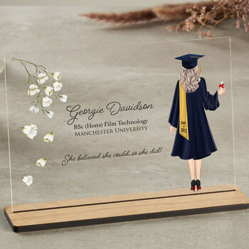 Personalised Graduation Robe Gift For Her Flower Design, 4 of 10