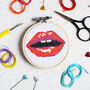 Read My Lips Mini Cross Stitch Kit, thumbnail 2 of 3