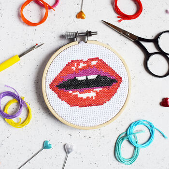 Read My Lips Mini Cross Stitch Kit, 2 of 3