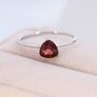 Sterling Silver Genuine Trillion Cut Garnet Ring, thumbnail 1 of 12