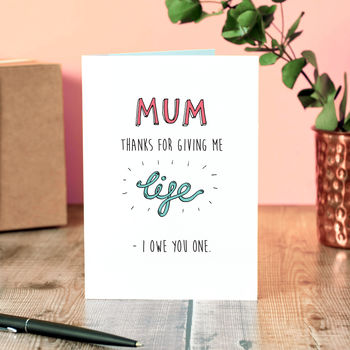 Mum I Owe You One Mother's Day Card By Oops A Doodle ...