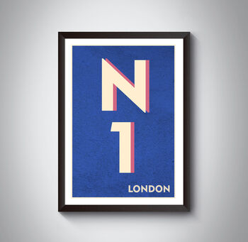 N1 Islington, Kings Cross London Postcode Print, 8 of 9