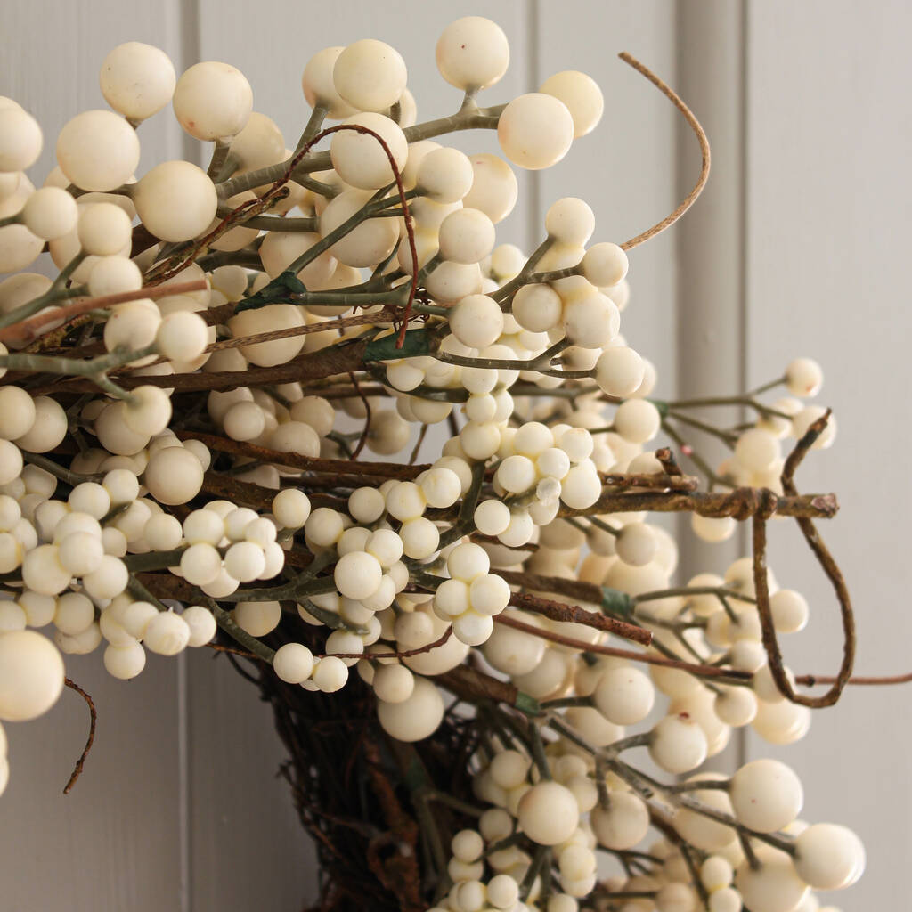 Cream Winter Berry Wreath By Marquis & Dawe | notonthehighstreet.com