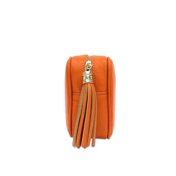 Orange Leather Cross Body Bag And Gold Chain Strap, 2 of 7