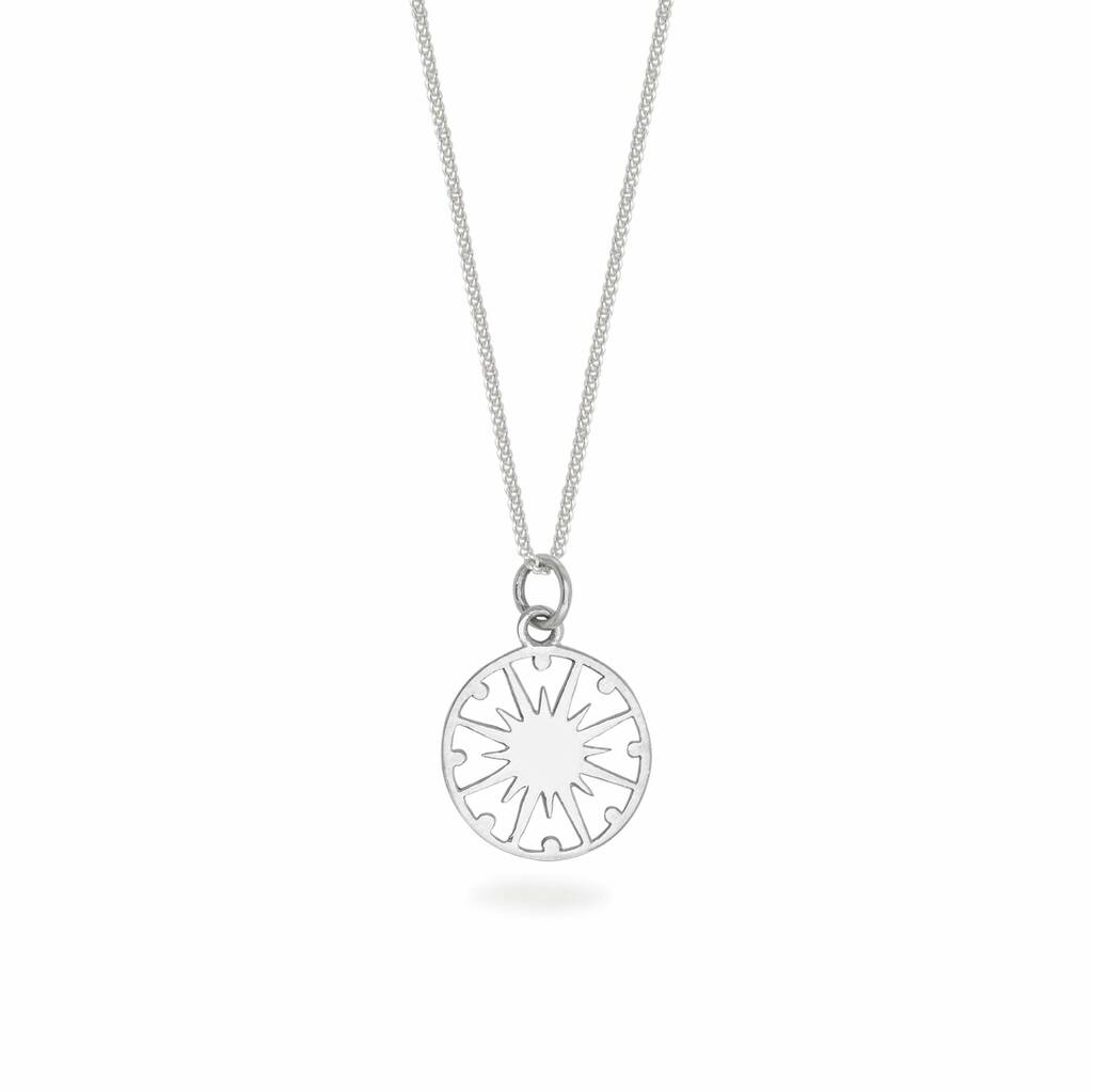 Supernova Token Charm Necklace Sterling Silver By Lime Tree Design