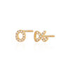 Gold Plated Hugs And Kisses Stud Earrings, thumbnail 1 of 3