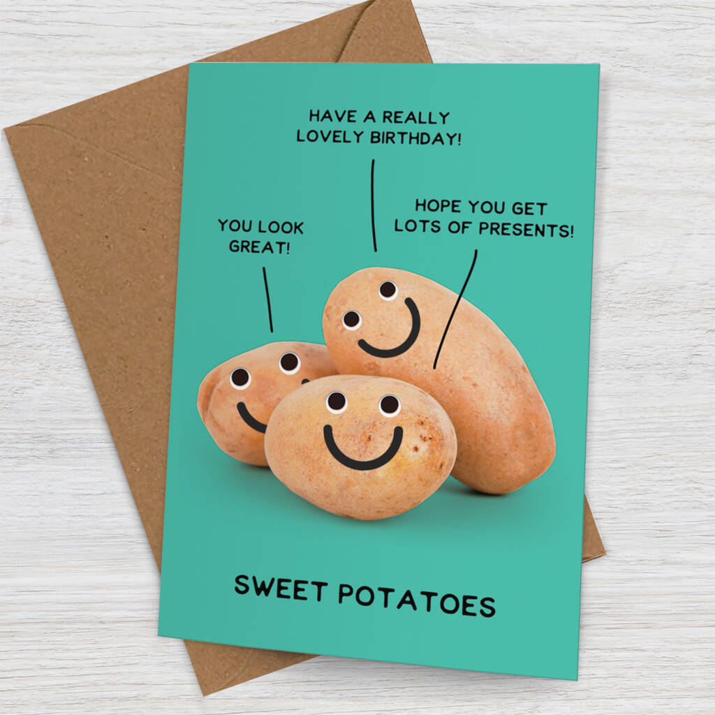 'Sweet Potatoes' Birthday Card