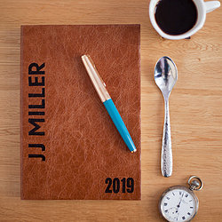 2019 diary personalised diary in luxury leather with personalisation - thoughtful handmade gift by Hope House Press