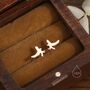 Sterling Silver Flying Eagle Stud Earrings, thumbnail 3 of 11