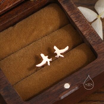Sterling Silver Flying Eagle Stud Earrings, 3 of 11