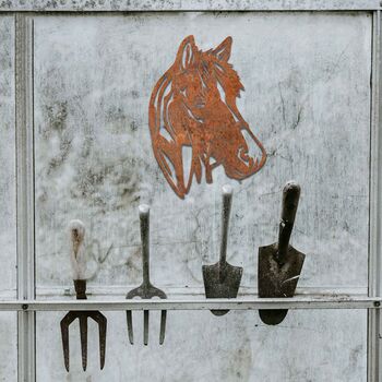 Rusted Metal Horse Head Stables Decor Wall Art, 10 of 10