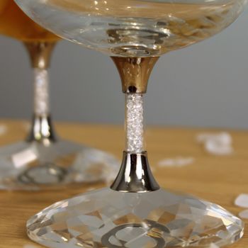 Pair Of Brandy Glasses Filled With Swarovski Crystals, 2 of 3
