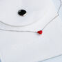 Sterling Silver Red Heart Charm Anklet, thumbnail 5 of 5