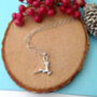 Personalised Sterling Silver Reindeer And Initial Star Christmas Necklace, thumbnail 8 of 11