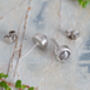 Natural Raw Diamond Stud Earrings In 18ct White Gold, thumbnail 2 of 3