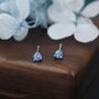 Extra Tiny Aquamarine Blue Cz Stud Earrings, thumbnail 1 of 10