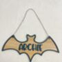 Halloween Name Sign Kids Halloween Decoration Personalised Hanging Bat With Name, thumbnail 5 of 10