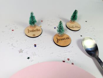 Personalised Table Name Plaques Settings Christmas Tree, 8 of 11