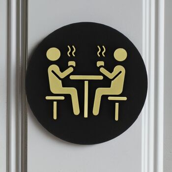 Dining Room/ Kitchen Door Sign In Matte Black Acrylic With Raised Design, 2 of 4