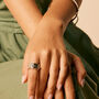 Rajput Sunset Garnet And Moonstone Silver Spinning Ring, thumbnail 2 of 11