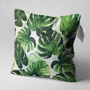 Tropical Green Palm Leaves Cushion Cover, 3 of 7